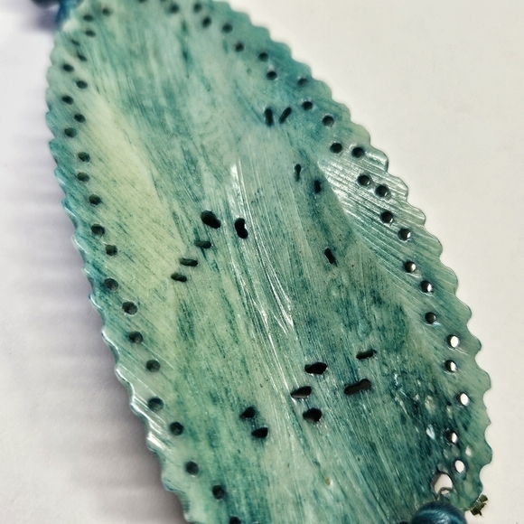 VINTAGE Carved Elephant Beaded Turquoise Large Pendant Fetish Necklace - Picture 8 of 10